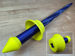 Collapsing Multi-Color Drill Sword 3d model