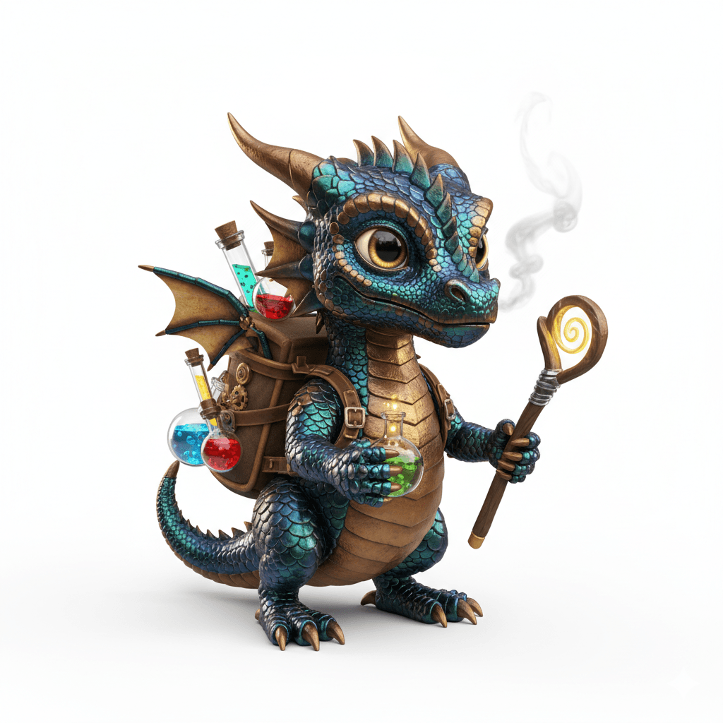 Cute Dragon : Tiny Alchemist Dragon Magical Creature 3d model
