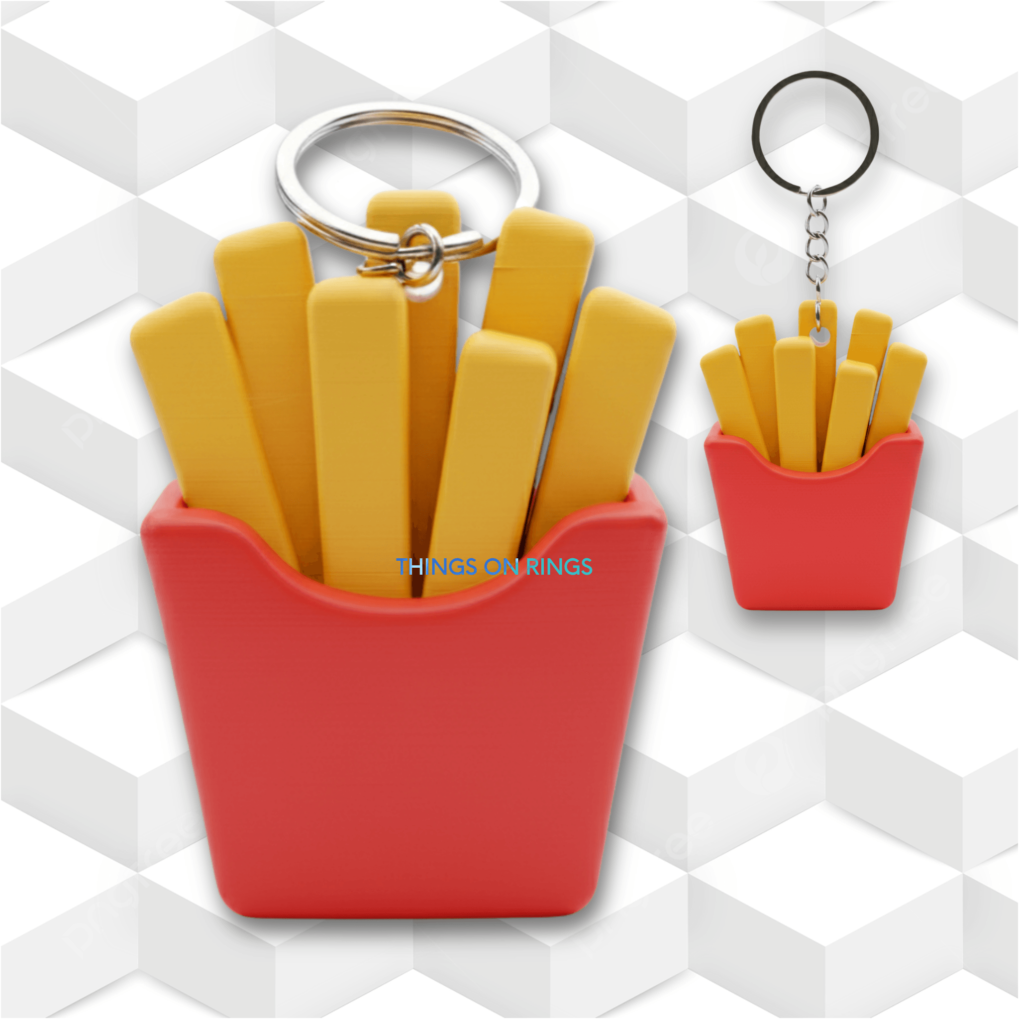 french fries fast food charm 3d model
