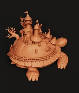 World Turtle Island STL | Fantasy City 3D Print | Mythical Decor 3d model