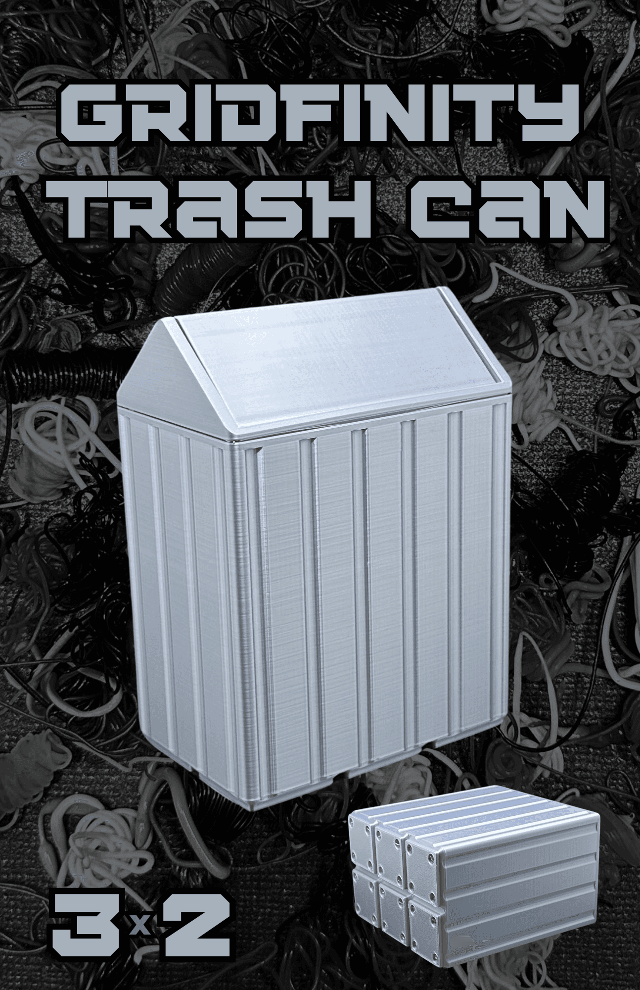 Gridfinity trash can 2x3 3d model