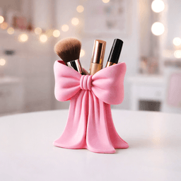 Ribbon Makeup Organizer | Elegant Bow Storage Holder | Vanity Cosmetic Brush Holder - Desk Decor 3d model