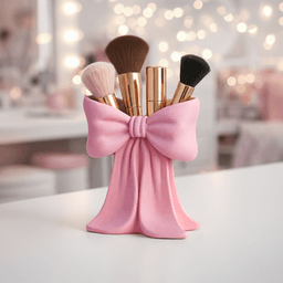 Ribbon Makeup Organizer | Elegant Bow Storage Holder | Vanity Cosmetic Brush Holder - Desk Decor 3d model