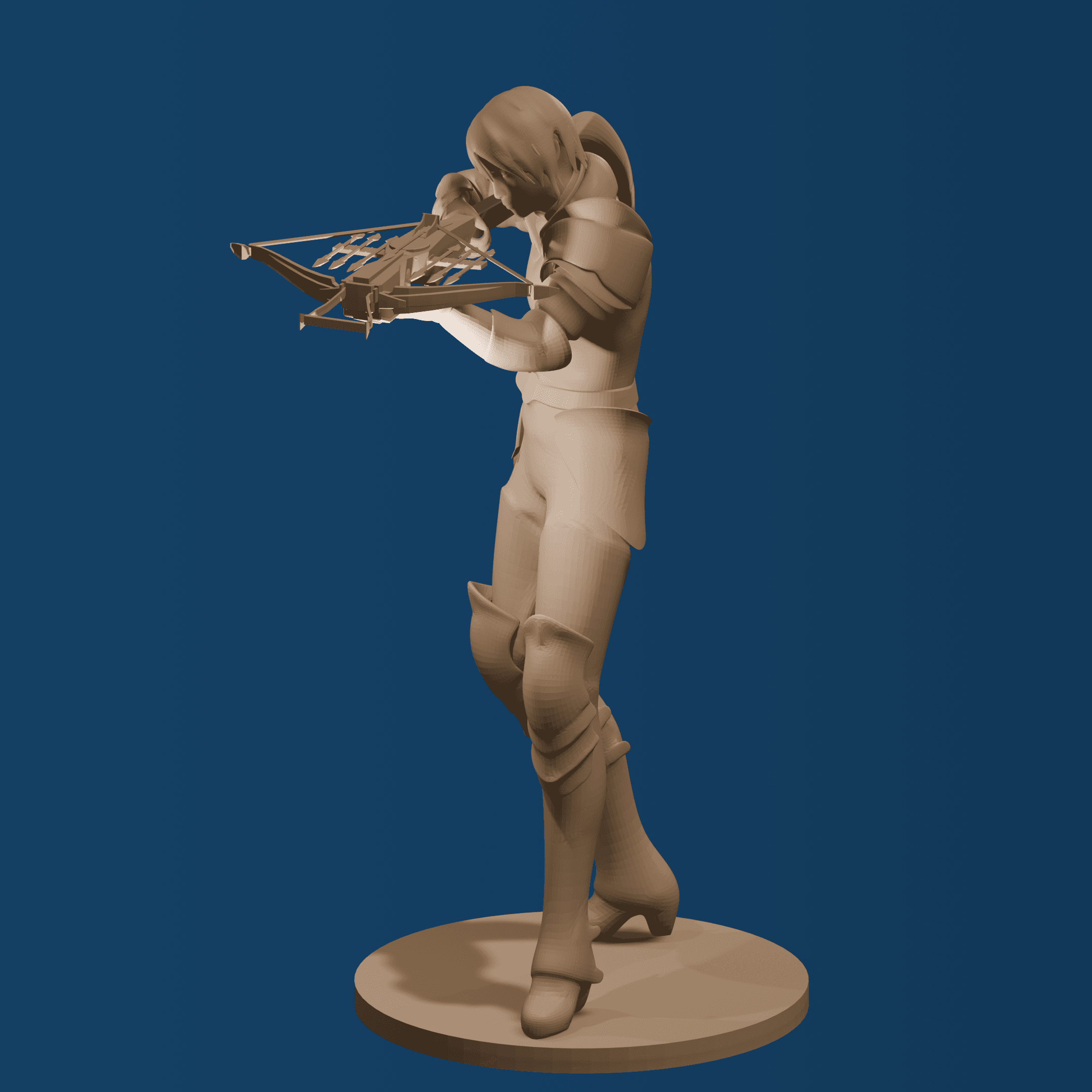 Female Knight with a Crossbow v2.0 3d model