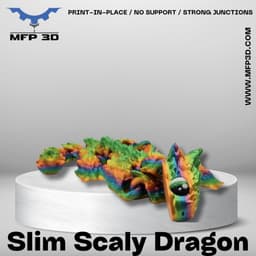 ARTICULATED SCALY DRAGON MFP3D -NO SUPPORT - PRINT IN PLACE - SENSORY TOY-FIDGET 3d model