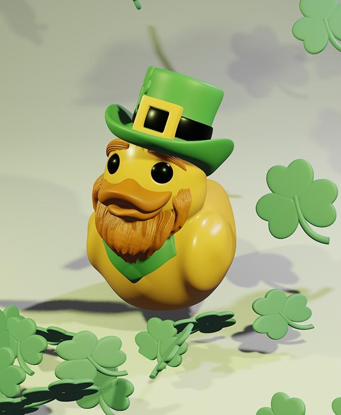 Little Lucky Rubber Ducky - St. Patricks Day Duck 3d model