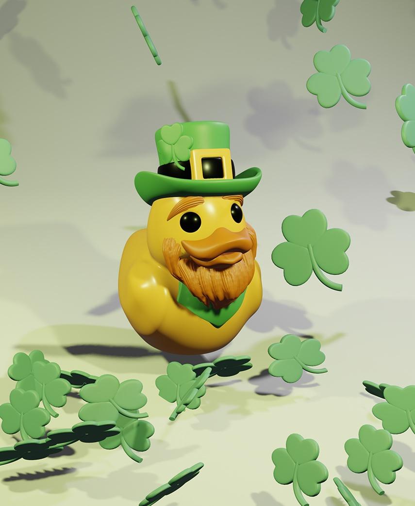 Little Lucky Rubber Ducky - St. Patricks Day Duck 3d model