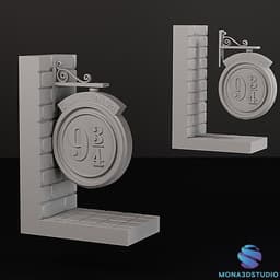 Platform 9 ¾ Bookend 3D Print Model - (Separate Pieces) 3d model