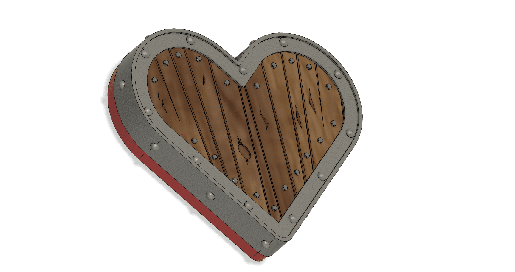 Iron & Wood Heart Box 3d model