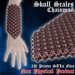 Fantasy Skull Scales Flexible Articulated Wearable Chainmail Fabric 3d model