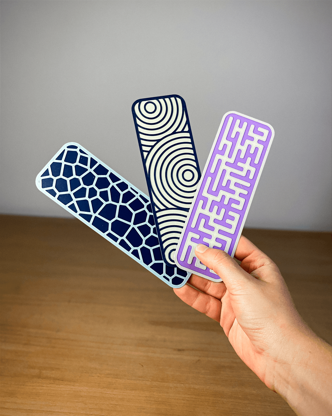 Bookmarks Pack 1 - Three Bookmark Patterns - Parametric Bookmarks & 3D Prtinted Bookmarks 3d model
