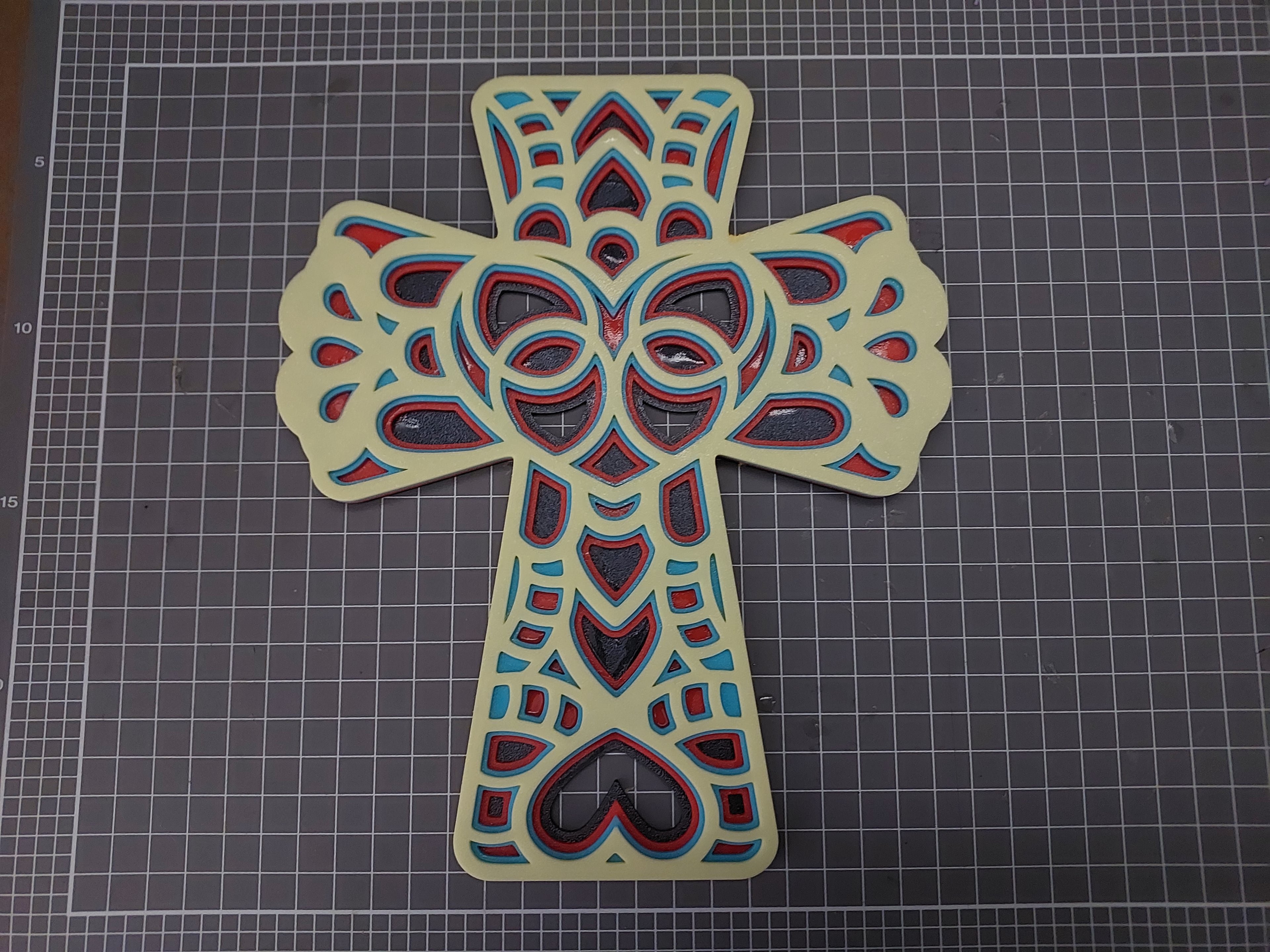 Set of 6, Layered Christian Cross 3d model