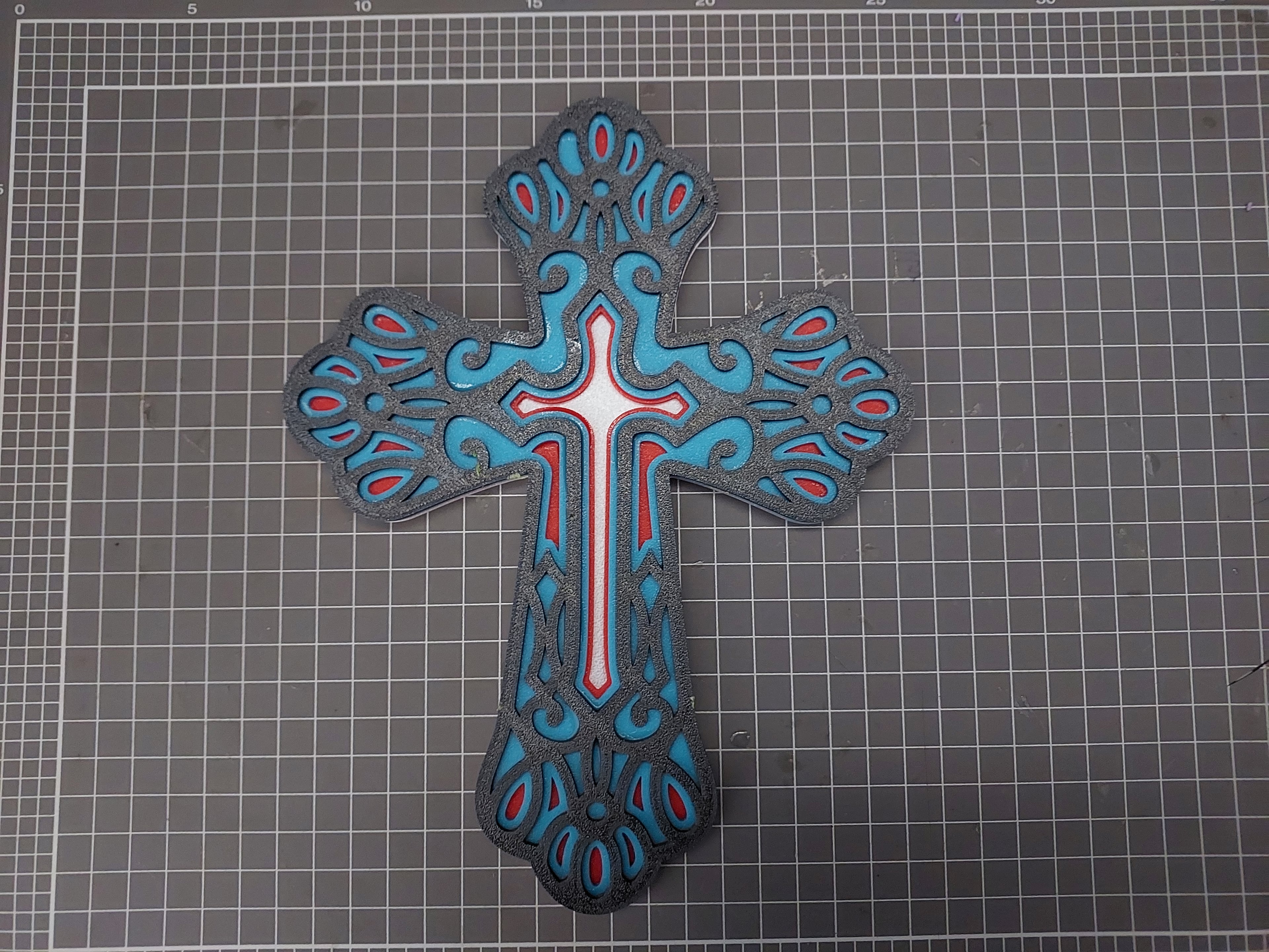 Set of 6, Layered Christian Cross 3d model