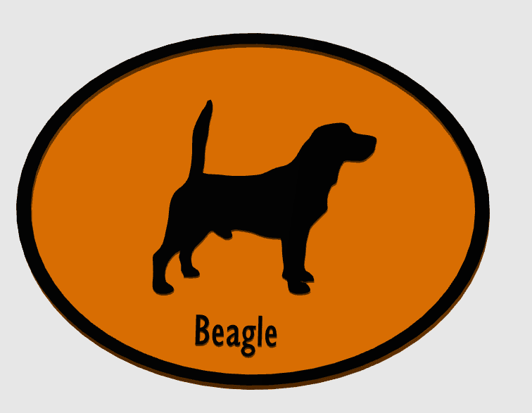 Beagle Dog Breed Plaque  3d model