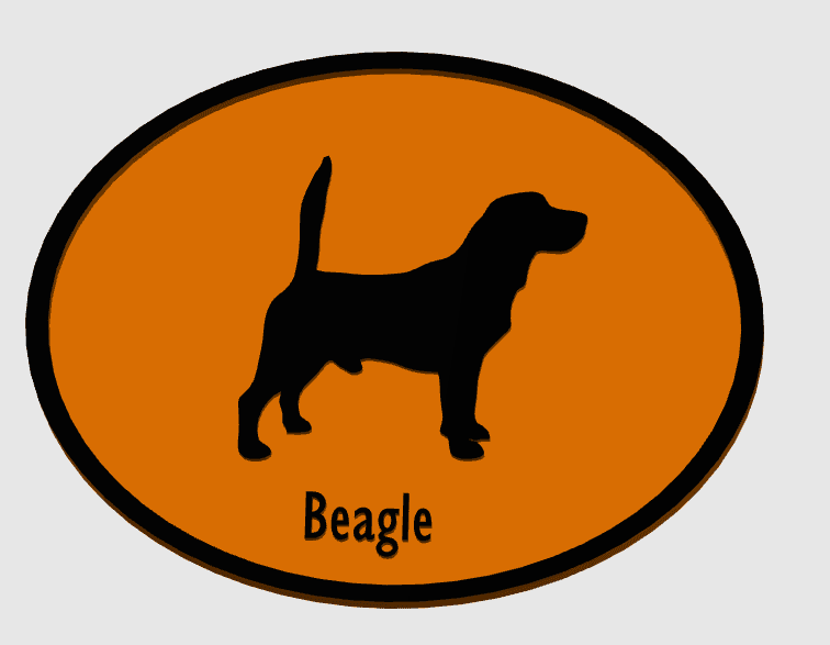 Beagle Dog Breed Plaque 3d model
