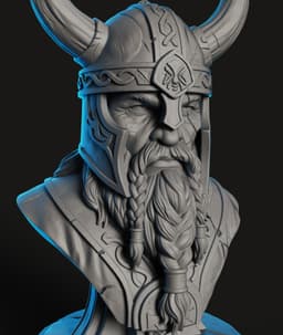 Viking Warrior Bust STL | Norse 3D Print | HighDetail 3d model