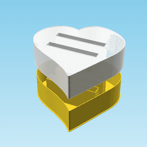 Fluffy Hearts EQUALS SIGN, nestable box (v3) 3d model