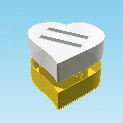 Fluffy Hearts EQUALS SIGN, nestable box (v3) 3d model