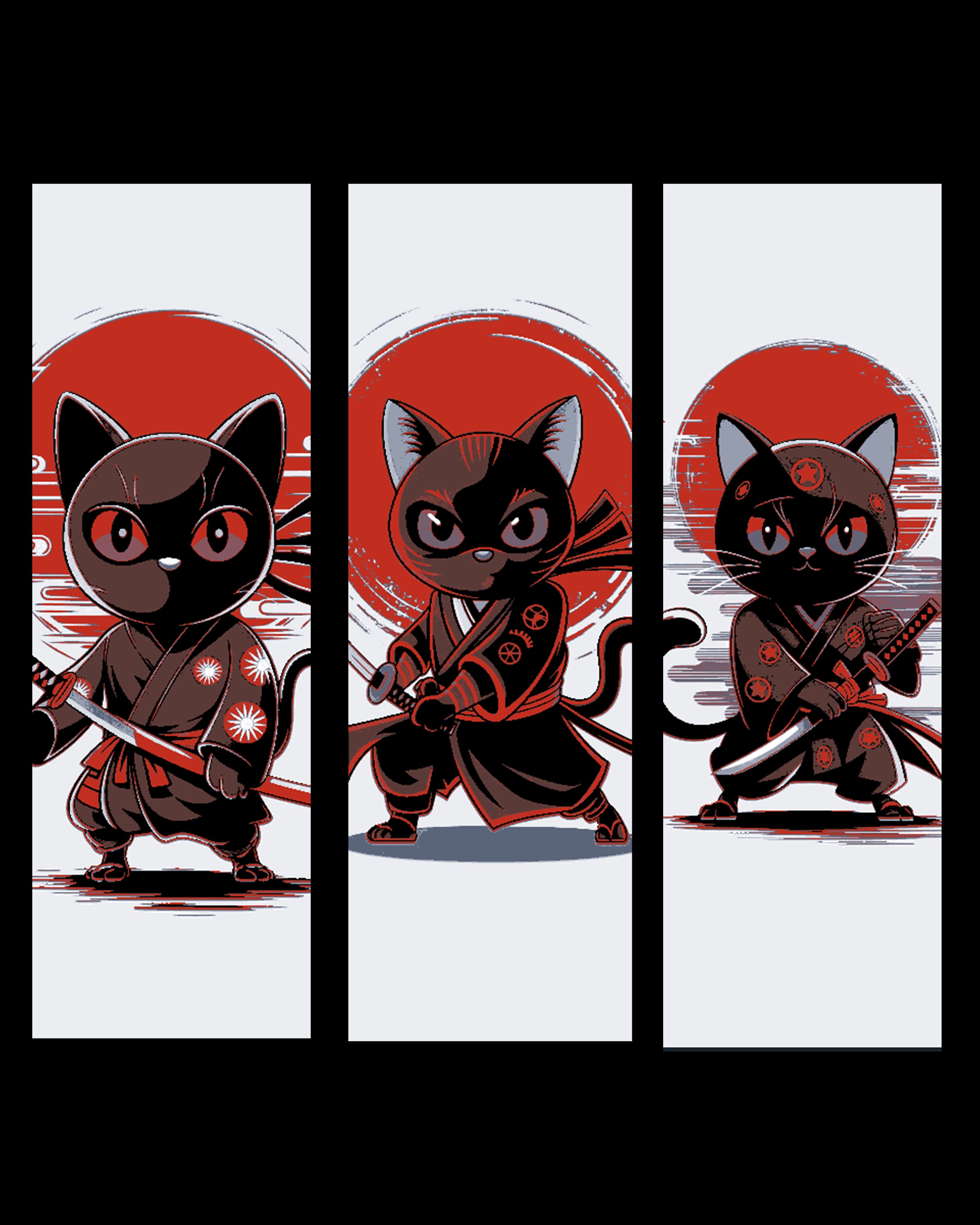 the masterful cat ninja poised to defend - Set of bookmarks 3d model