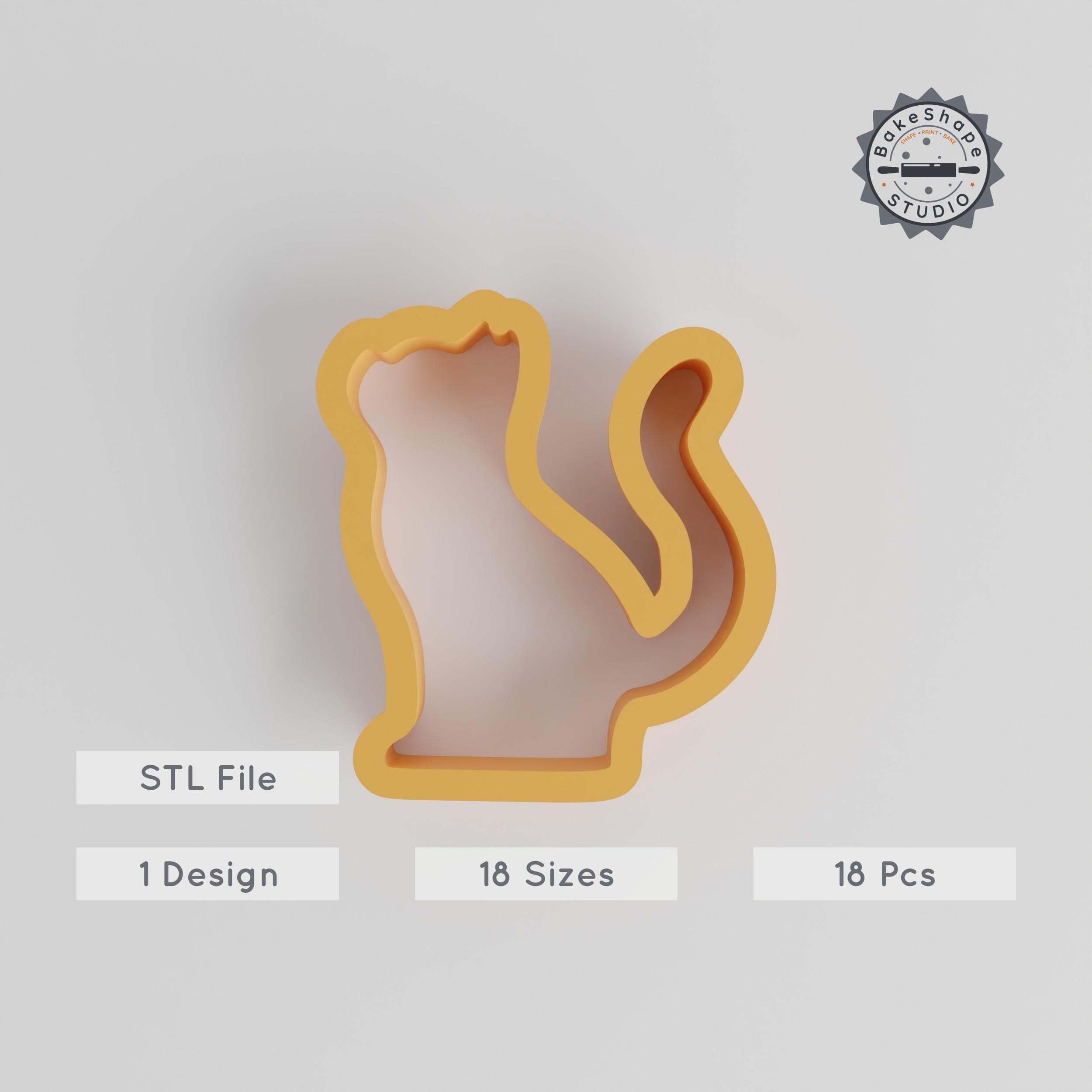 Cat Shape Cutter Set, 18 Sizes, Perfect for Cookies, Fondant & Clay, Feline Animal Design PRODUCT_2714 3d model
