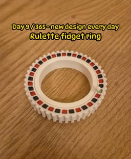 Roulette Fidget Ring – 3D Printable Casino-Inspired Spinner Ring 3d model