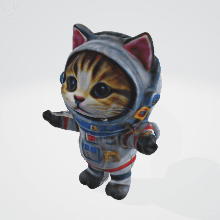 Cutest Kitten Astronaut (2 variations) 3d model