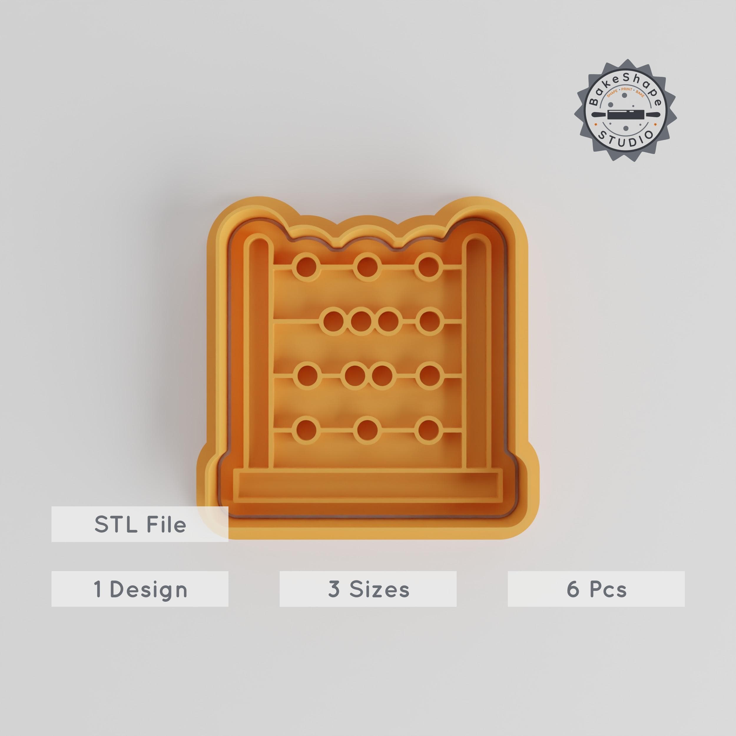 Abacus Shape Cutter & Stamp Set, Perfect for Cookies & Fondant, Includes 6 Pieces, Small/Medium/Large, Education & Classroom Tool PRODUCT_2898 3d model