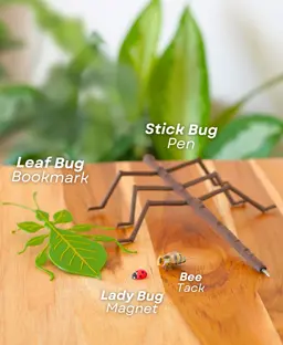 Office Bugs | Bee Tack, Leaf Bug Bookmark, Stick Bug Pen, Lady Bug Magnet 3d model