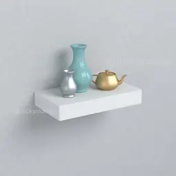 floating wall shelf with hidden compartment 3d model