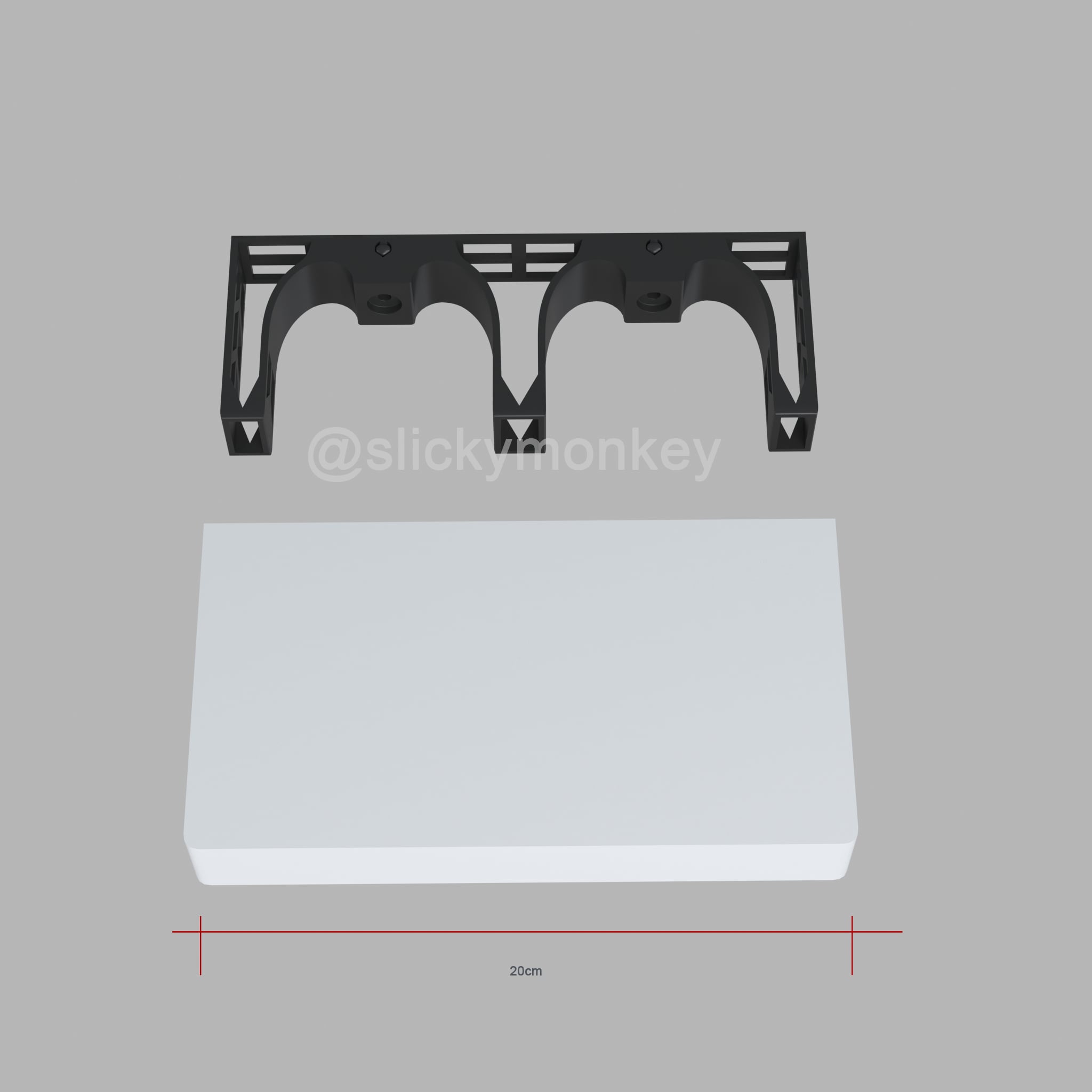 floating wall shelf with hidden compartment 3d model
