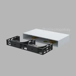 floating wall shelf with hidden compartment 3d model
