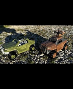 VSV (Variable Support Vehicle) mkII - Both prototypes out for a little sunset shot in my driveway. Brown prototype pictured with upgrade kits available on my Patreon page. - 3d model