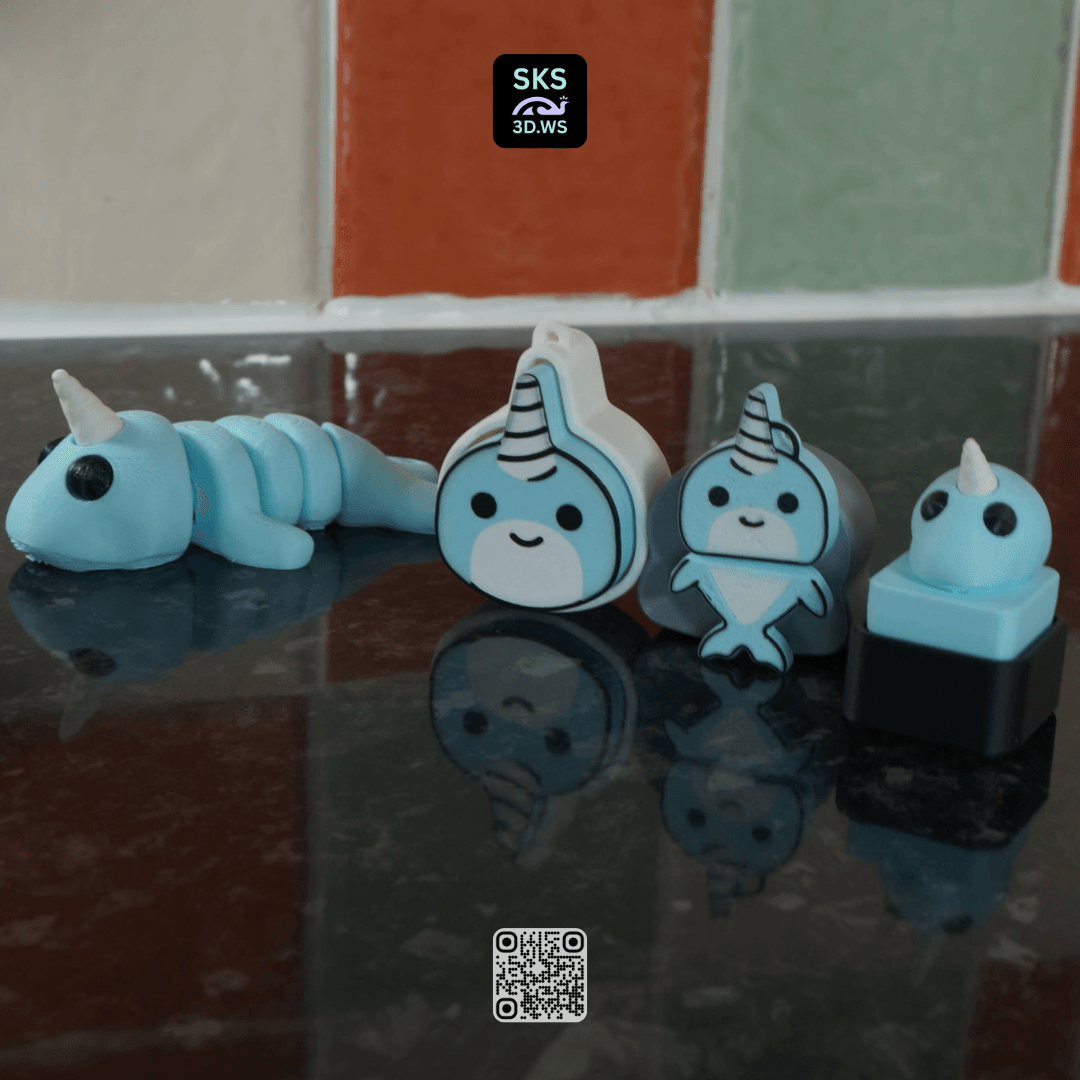 Ultimate Narwhal Fidget & Clicker Collection (4-in-1 Master Pack) 3d model
