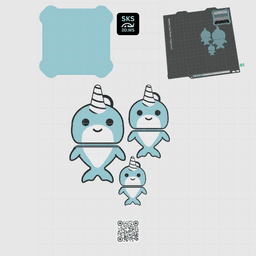 Ultimate Narwhal Fidget & Clicker Collection (4-in-1 Master Pack) 3d model