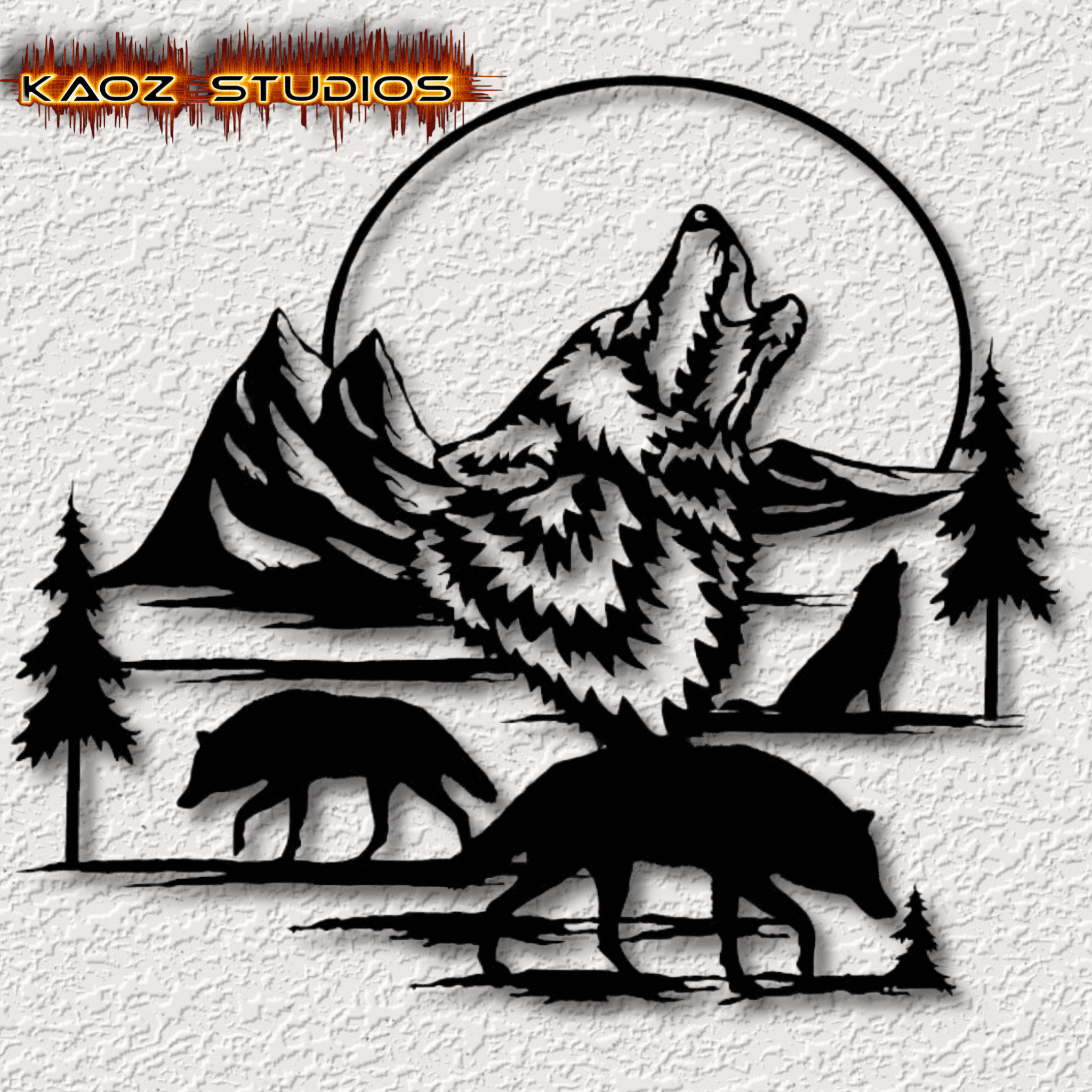 howling wolf wall art wolves wall decor nature scene wall decoration 3d model