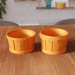 Wooden Barrel Storage Box Container 3d model