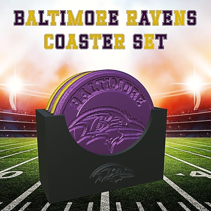 Baltimore Ravens Coaster Set (NFL) 3d model