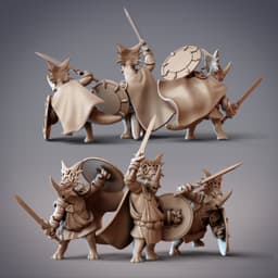 Dinosaur Knights - Vex, Tal, & Yel'gar, Dinovian Warriors (Pre-supported) 3d model