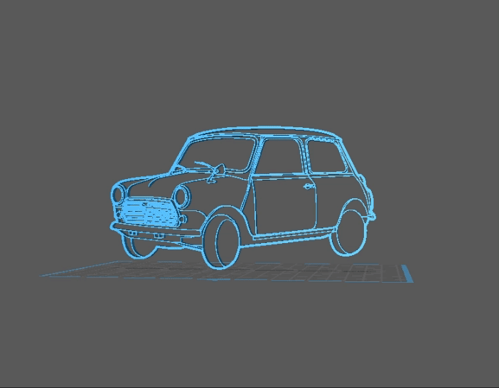 Silhouette Mini Copper vintage - Wall Art 3d model