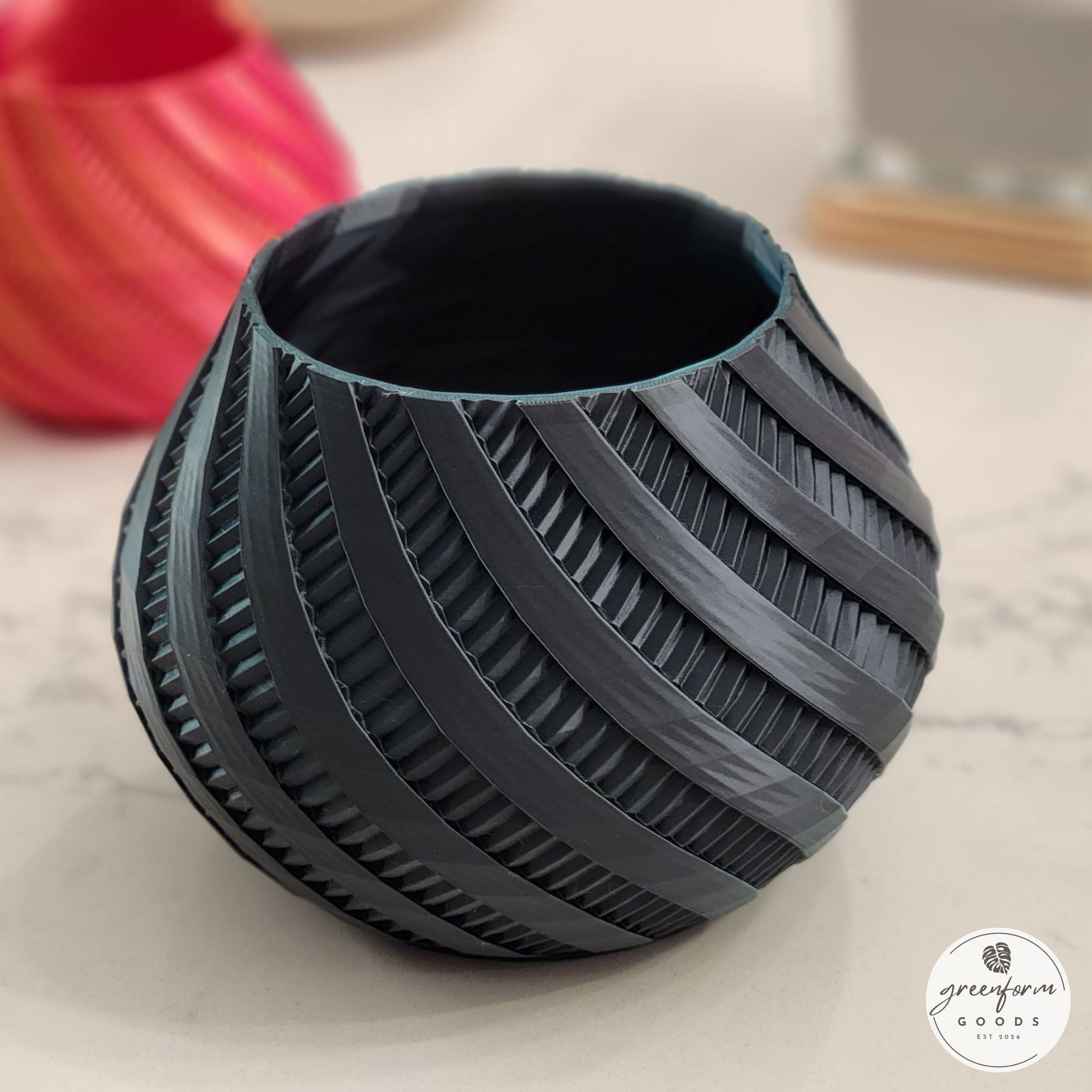 Geometric Spiral Planter 3d model