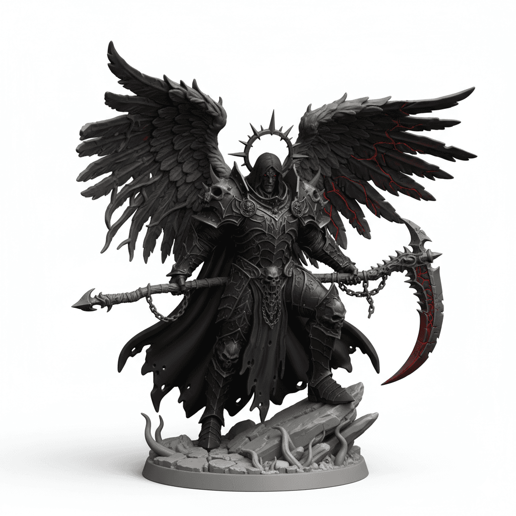 Corrupted Angel Broken Halo Printable STL Model 3d model
