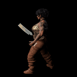 Muscular Warrior Female with a Short Sword v2.0 3d model