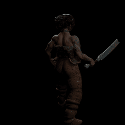 Muscular Warrior Female with a Short Sword v2.0 3d model