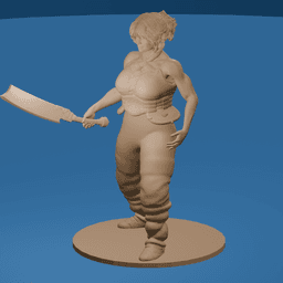 Muscular Warrior Female with a Short Sword v2.0 3d model