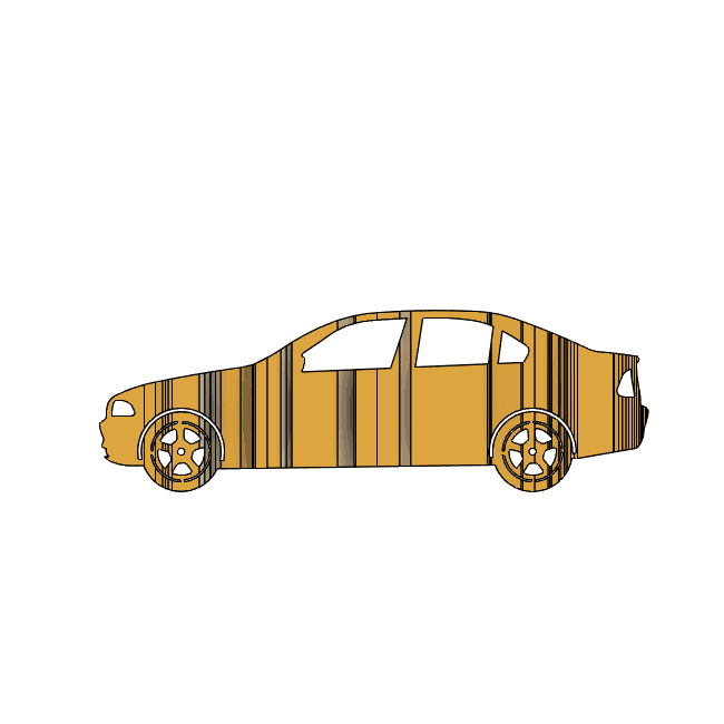 e46 4 door 3D Car Flip Art Desk Display 3d model