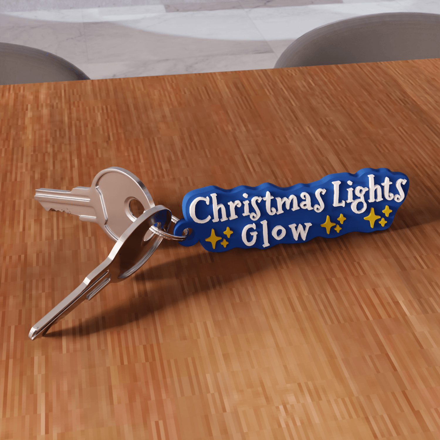 Christmas Lights Glow Christmas Keychain 3d model