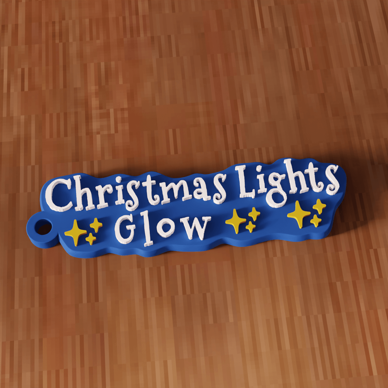 Christmas Lights Glow Christmas Keychain 3d model
