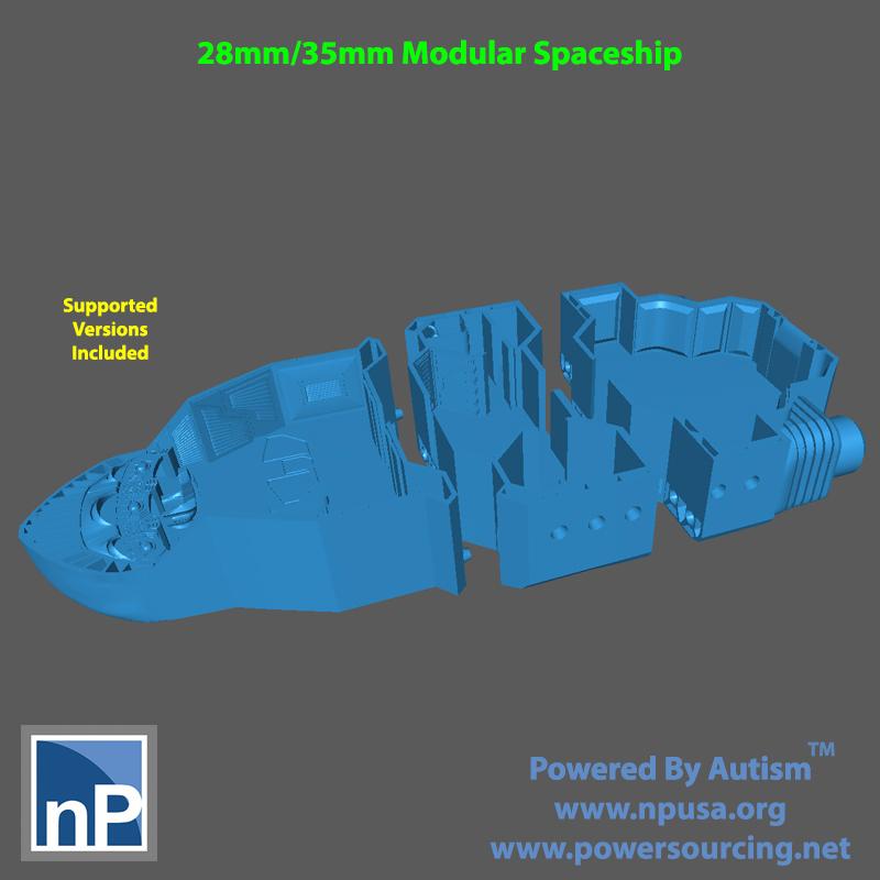 Modular Spaceship for Tabletop Wargames 3d model