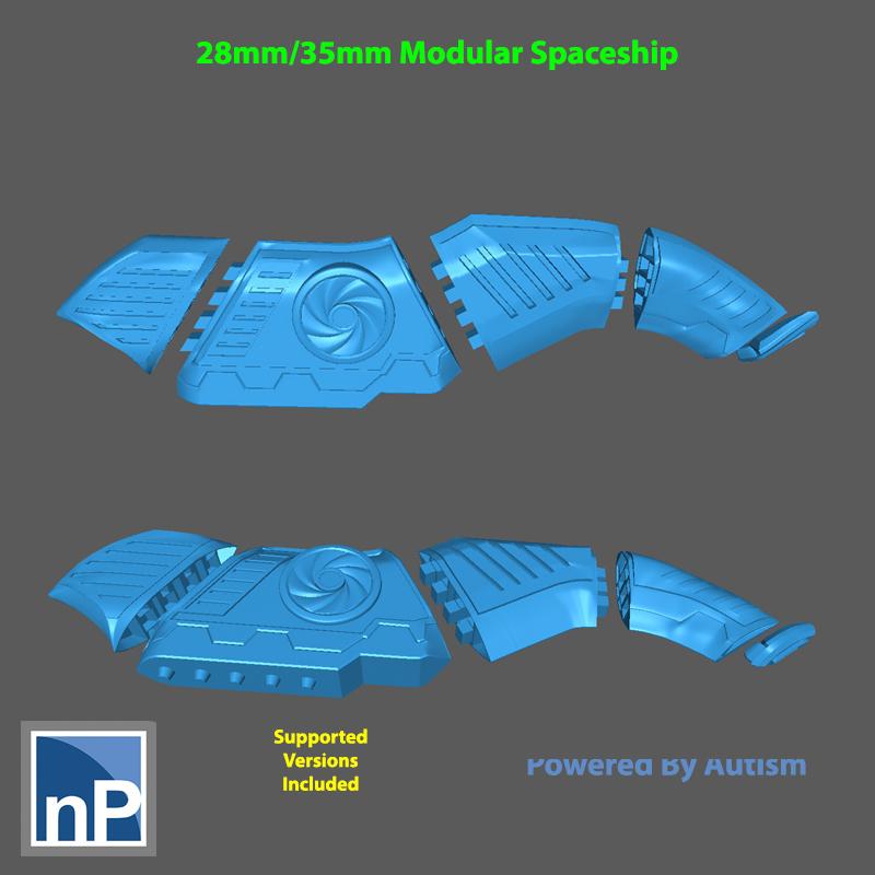Modular Spaceship for Tabletop Wargames 3d model