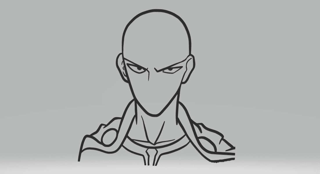 Saitama One Punch-Man 2D.stl 3d model